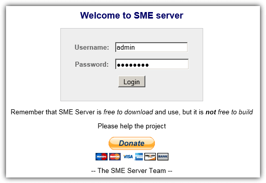 Логін sme веб-інтерфейс