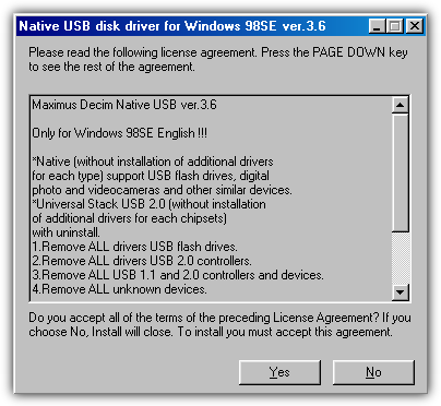 Installieren Sie den generischen Windows 98-Gerätetreiber