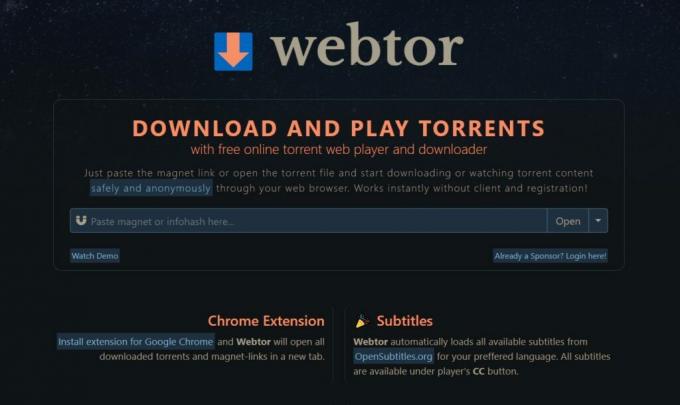 Скачивание торрент-файлов Webtor