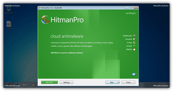 HitmanPro. Kickstart