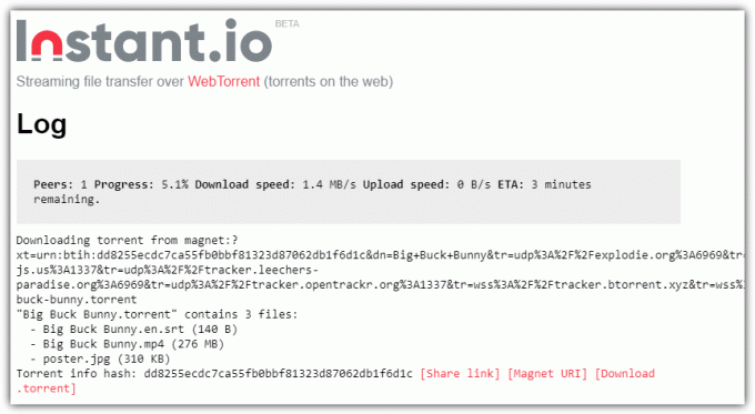 Instant.io lädt Torrents über Ihren Browser herunter