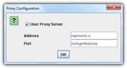 Proxy-Unterstützung ohne Authentifizierung