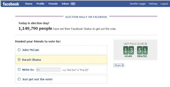 Voter pour le président via... Facebook ?