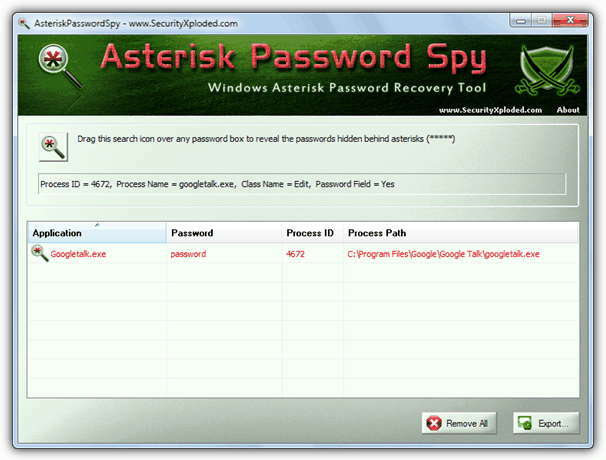 Asterisk-Passwort-Spion