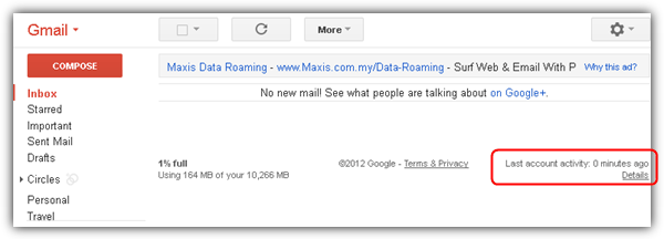 Gmail-Anmeldeverlauf